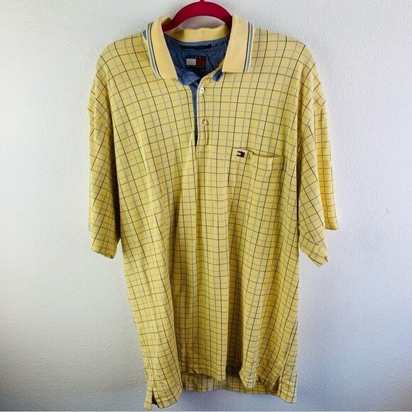 Tommy Hilfiger Yellow Plaid Polo Shirt - Picture 1 of 3